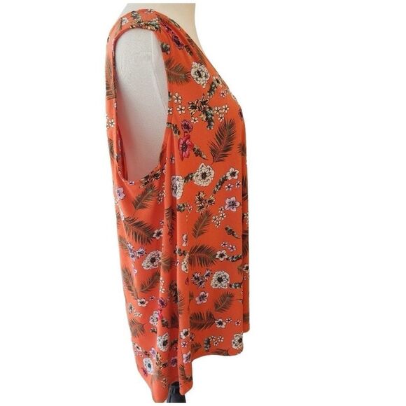 Lane Bryant floral tank top orange tropical size 18/20 - Picture 3 of 6